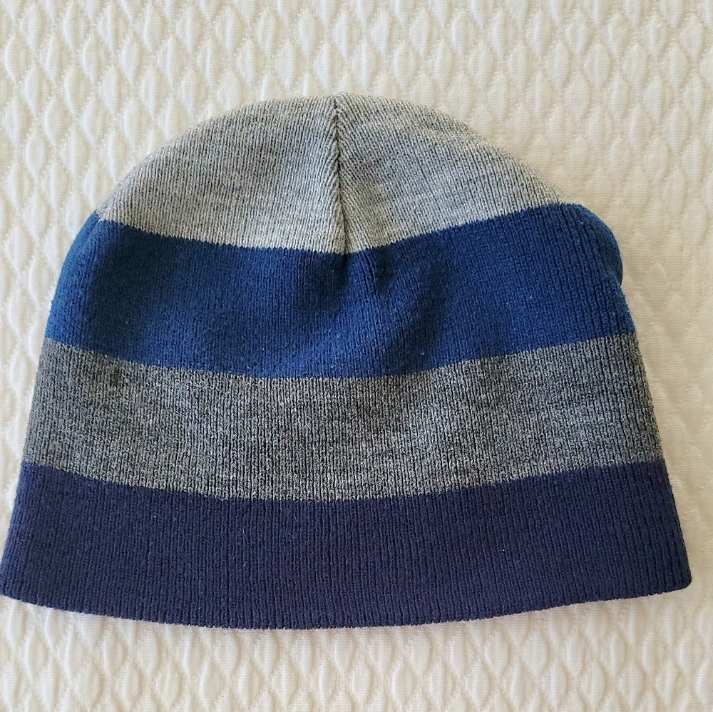 Blue and gray beanie